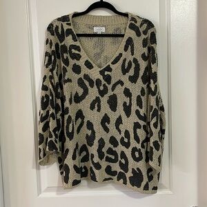 Mud Pie Cheetah Print Sweater - Size S/M